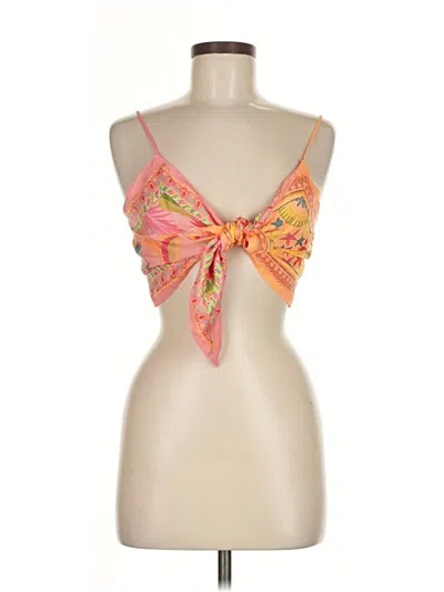 Pre-owned Farm Rio Sleeveless Blouse In Orange