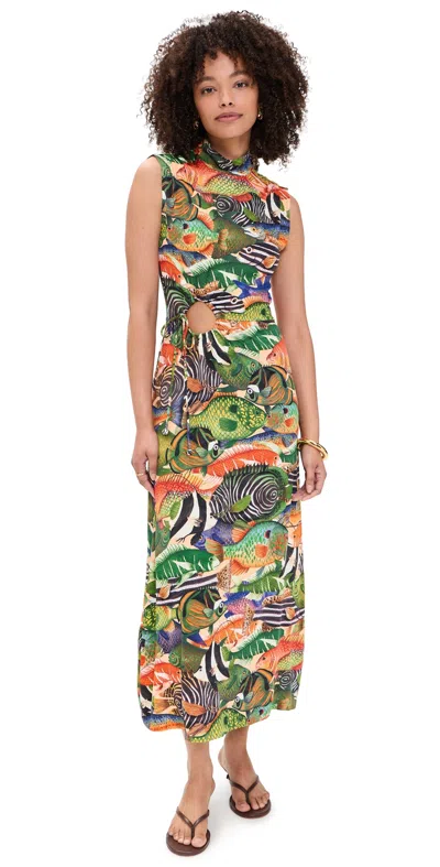 Farm Rio Sleeveless Fish Sea Dress Fish Sea Multicolor