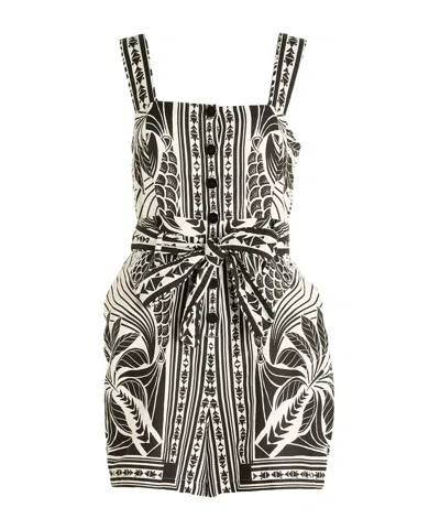 Farm Rio Sleeveless Jumpsuit In Black