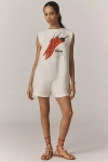 Farm Rio Sleeveless Linen T-shirt Romper In Neutral