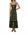 Farm Rio Flowers Arch Black Sleeveless Maxi Dress Flowers Arch Black In Black