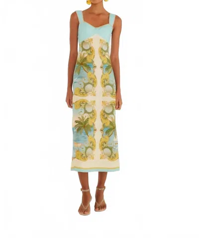 Sleeveless Maxi Dress In Royal Sea Multi In Blue from FARM Rio