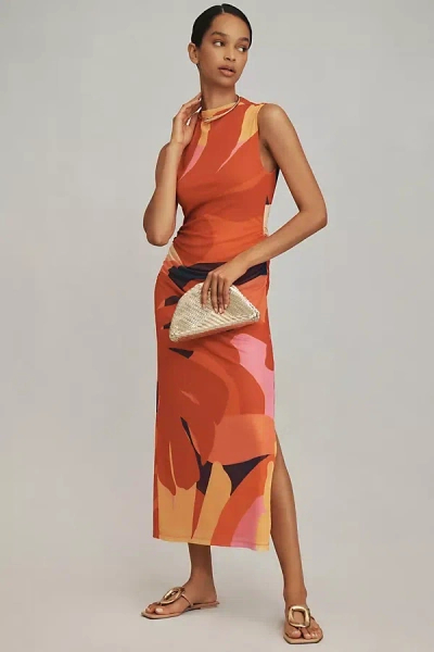 knee length dresses for ladies Red Bow Sleeveless Midi Dress – FARM Rio