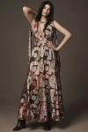 Farm Rio Metallic Jacquard Sleeveless Maxi Dress In Multicolor