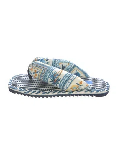 Pre-owned Farm Rio Slides In Blue