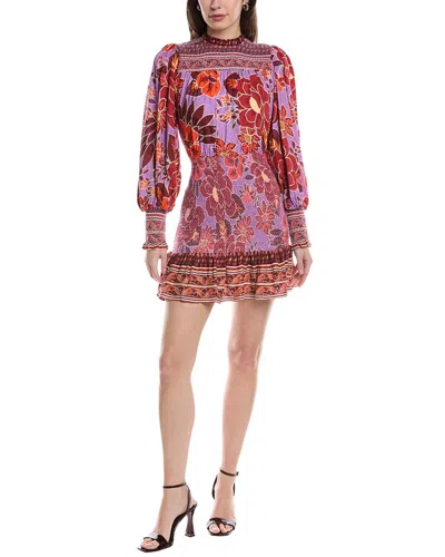 Farm Rio Smocked Mini Dress In Red