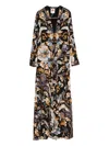Farm Rio Black Snake Garden Lenzing Ecovero Viscose Maxi Dress In Multi