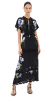 knee length dresses for ladies Black Winter Garden Ruffle Maxi Dress – FARM Rio main image 1