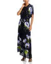 FARM RIO SOFT GARDEN LACE TRIM MAXI DRESS