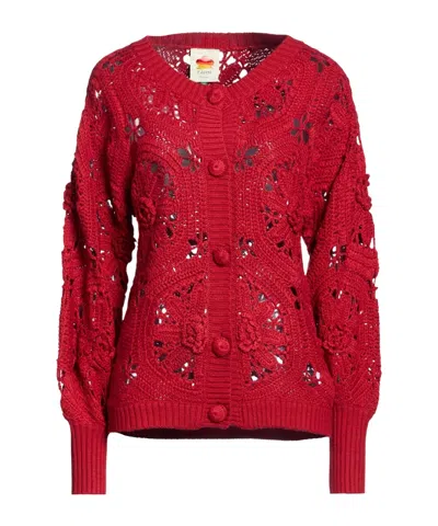Farm Rio Solid Chunky Knit Sweater In Red