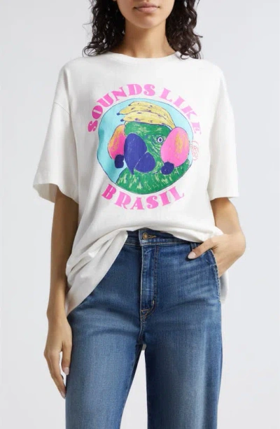 Farm Rio Sounds Like Brasil, Baby Oversize Cotton Graphic T-shirt In Off-white