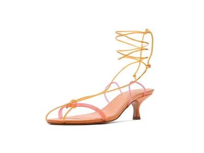 Farm Rio Spaghetti Jelly Kitten Heels Women's Slippers Squash/hot Pink: 5 M In Orange