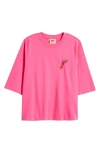 Farm Rio Spicy Pepper Cotton Graphic T-shirt In Pink