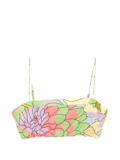 Farm Rio Spring Affair Beaded Crop Top In Multi