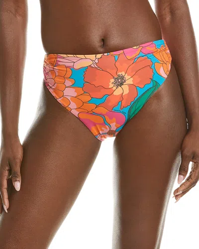 Farm Rio Spring Affair High Waist Bikini Bottom In Orange