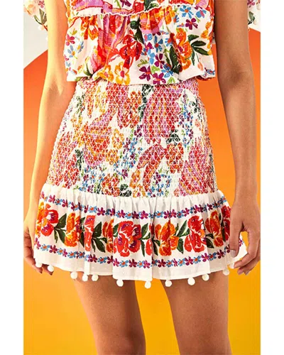 Farm Rio Spring Bananas Mini Skirt In Multi