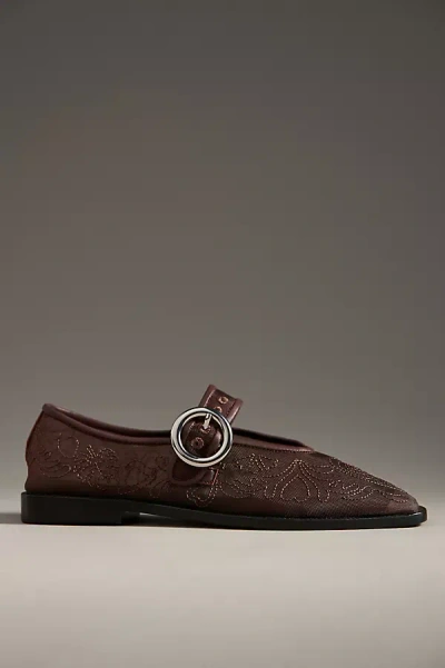 FARM RIO SQUARE-TOE MESH BALLET FLATS