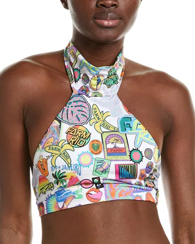 Farm Rio Sticker Bikini Top In Multi