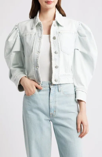 Farm Rio Stitch Detail Denim Jacket In Blue