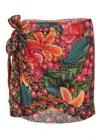 Farm Rio Stitched Garden Tapestry Mini Skirt In Multi