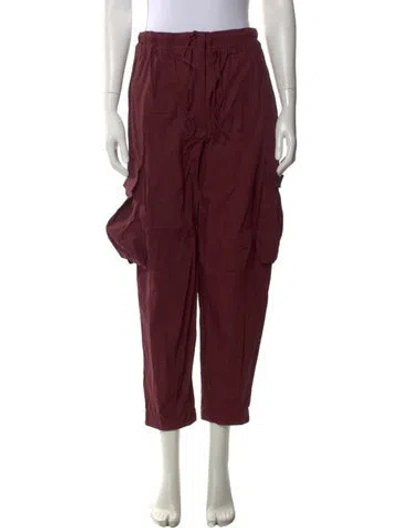 Pre-owned Farm Rio Straight Leg Pants In Burgundy