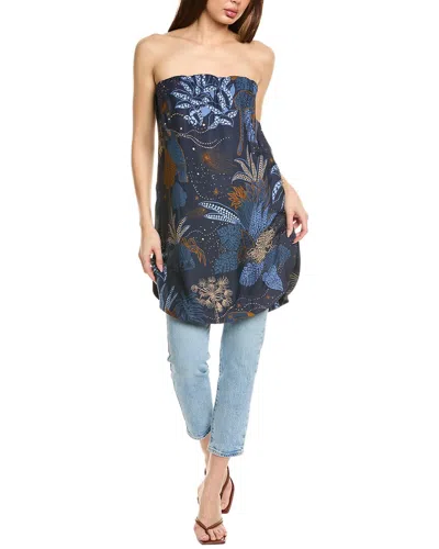 Farm Rio Strapless Blouse In Blue