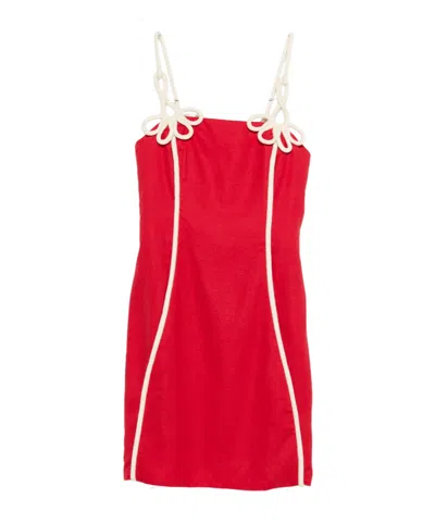 Farm Rio Strappy Dress In Red