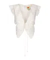 Farm Rio Butterfly Broderie Anglaise Cotton Blouse In White