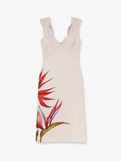 Farm Rio Strelizia Linen Dress In Neutral