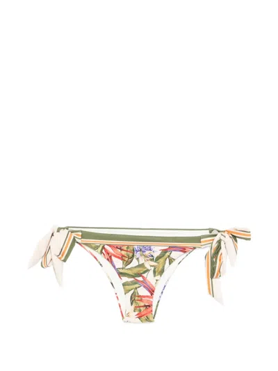 Farm Rio Strilitzia Floral-print Side-tie Bikini Bottoms In Multi