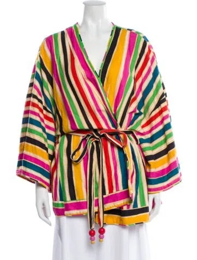 Pre-owned Farm Rio Striped Jacket In Multi
