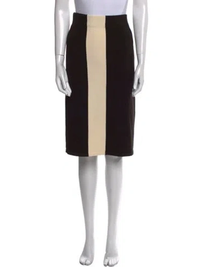 Pre-owned Farm Rio Striped Knee-length Skirt In Black