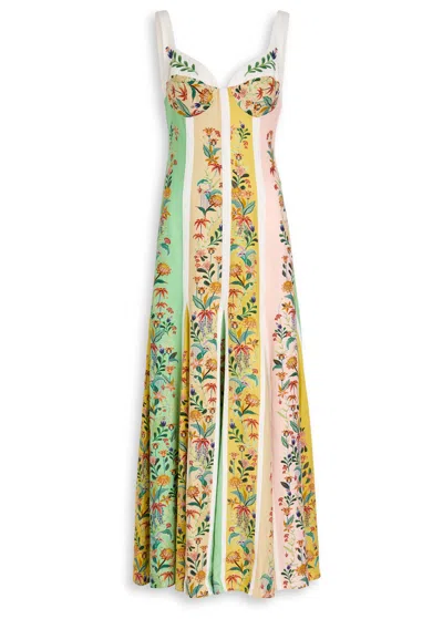 Farm Rio Striped Linen-blend Maxi Dress