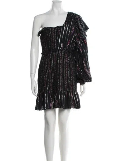 Pre-owned Farm Rio Striped Mini Dress W/ Tags In Black