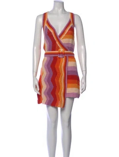 Pre-owned Farm Rio Striped Mini Dress W/ Tags In Multi