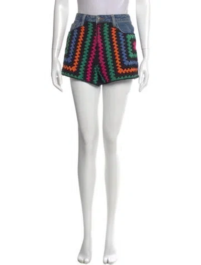 Pre-owned Farm Rio Striped Mini Shorts In Multi