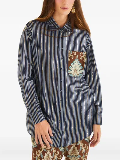 FARM RIO STRIPED POCKET SHIRT