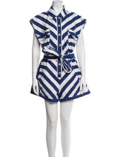 Pre-owned Farm Rio Striped Romper In Multi