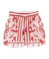 Farm Rio Floral Chains Cotton Shorts In Pink