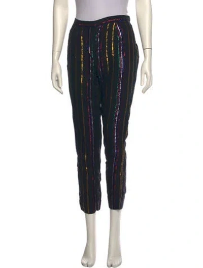 Pre-owned Farm Rio Striped Straight Leg Pants In Multi