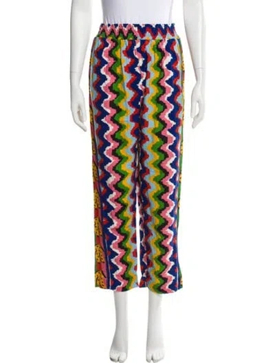 Pre-owned Farm Rio Striped Straight Leg Pants In Multi