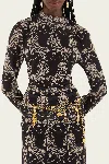 Farm Rio Striped Tigers Black Tulle Blouse In Black