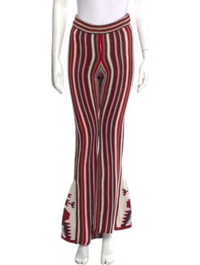 Pre-owned Farm Rio Striped Wide Leg Pants In Multi