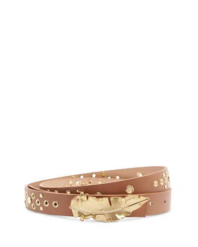 Farm Rio Studded Leather Belt In Brown