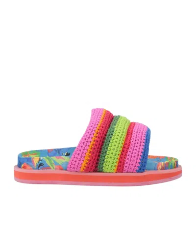 Farm Rio Stylish And Comfortable Colorful Crochet Slippers In Multi