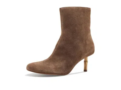 Farm Rio Suede Bamboo Bootie High Women's Heels Sand: 6.5 M, Leather