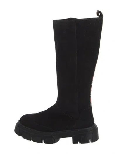 Pre-owned Farm Rio Suede Boots In Black