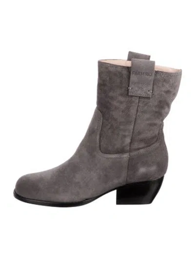 Pre-owned Farm Rio Suede Boots W/ Tags In Grey
