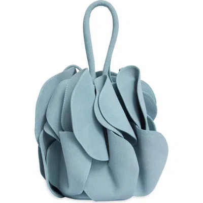 Farm Rio Suede Flower Handbag In Blue