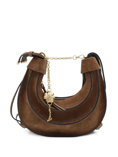 Farm Rio Suede Hobo Banana Bag In Brown